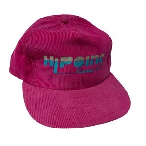 Vintage HiPoint Racing USA Pink Corduroy Snapback Cap Yupoong Made in Korea